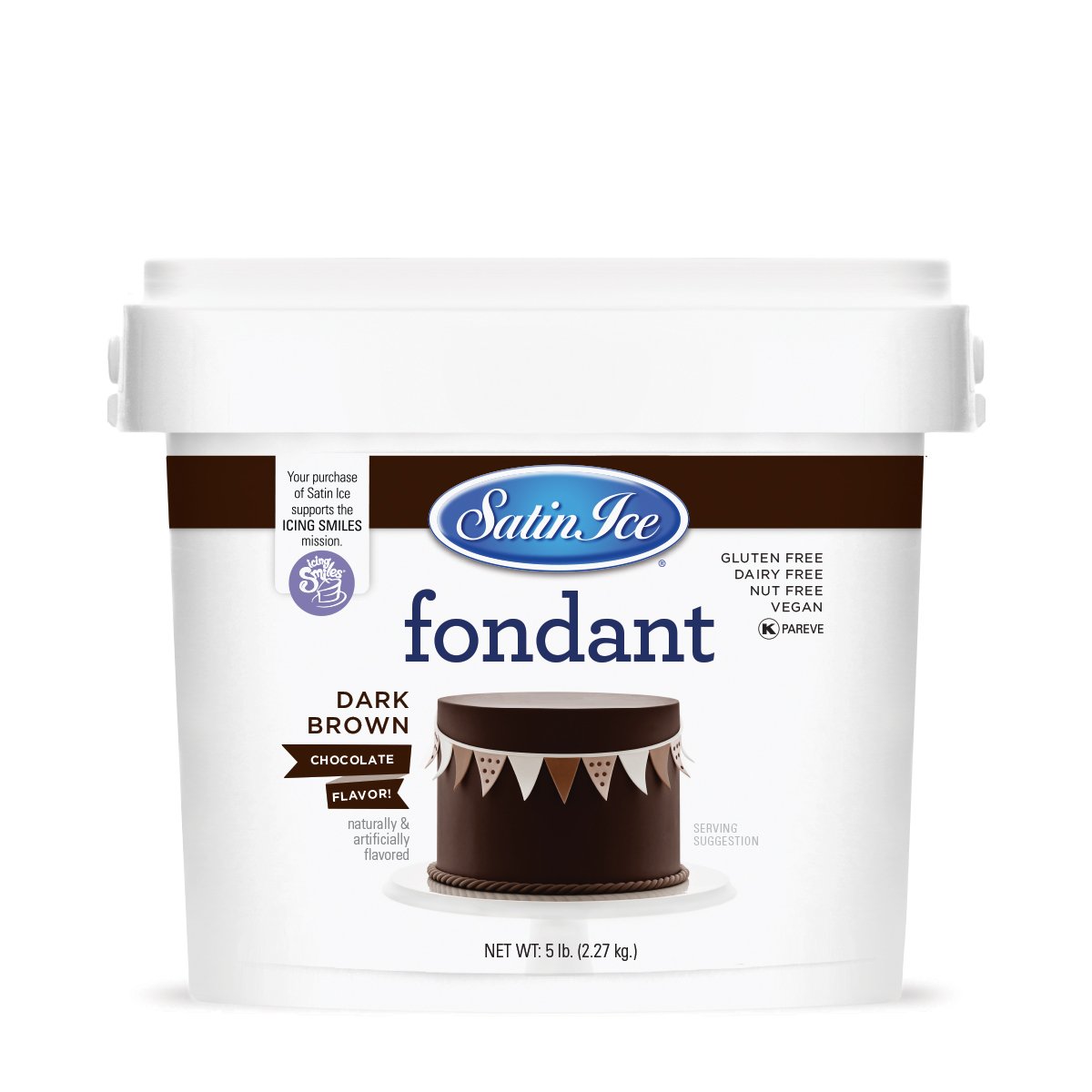 Dark Brown Chocolate Fondant - 5lb Pail - BEST BY DATE 9/8/2021