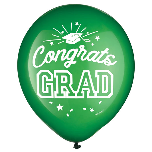 Globos de látex Grad de 12" - Verde, 15 unidades