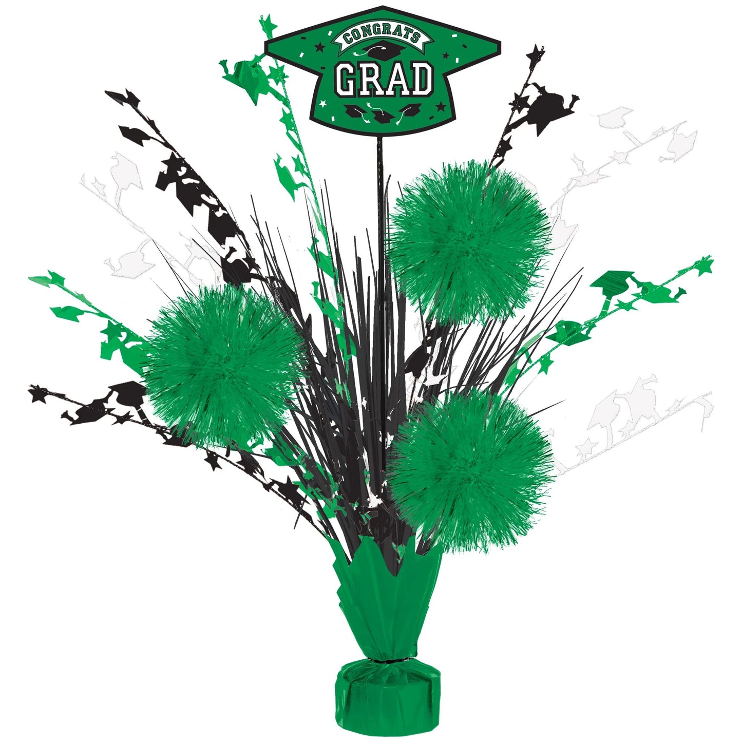 Grad Tinsel Burst Centerpiece - Green, 1ct