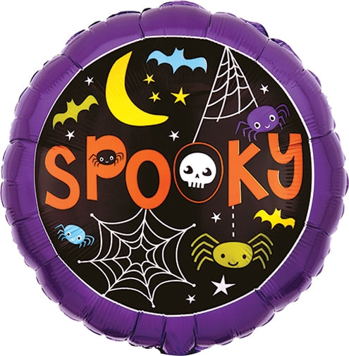 Globo de aluminio de 18" con telaraña y arañas espeluznantes de Halloween