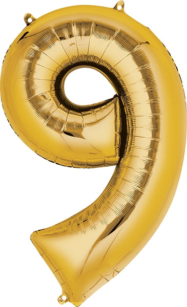 Anagram 34" Numeral 9 Balloon - Gold