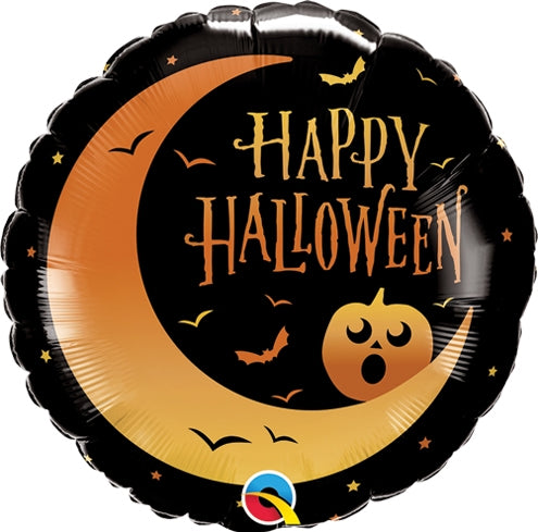 Globo de Halloween con luna creciente y Jack-o-Lantern de 18"