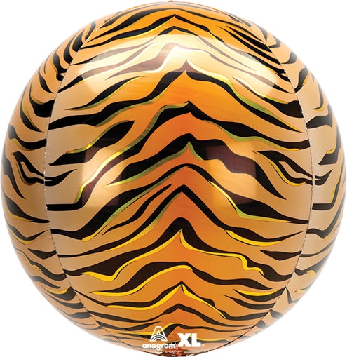 Globo de aluminio Orbz Animalz con estampado de tigre de 16"