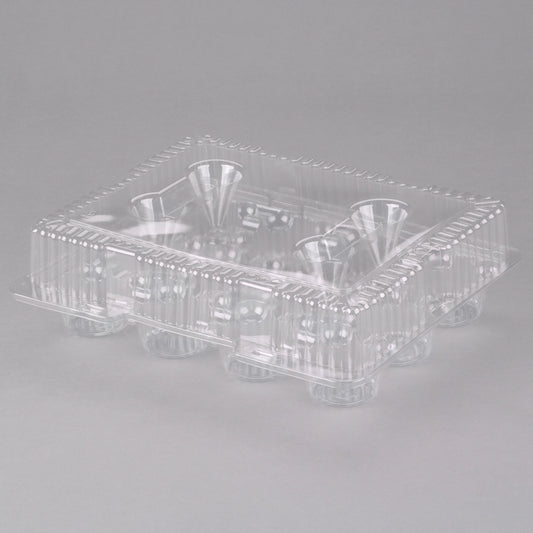 12 Cup Clear Hinged Cupcake Container Cake Box