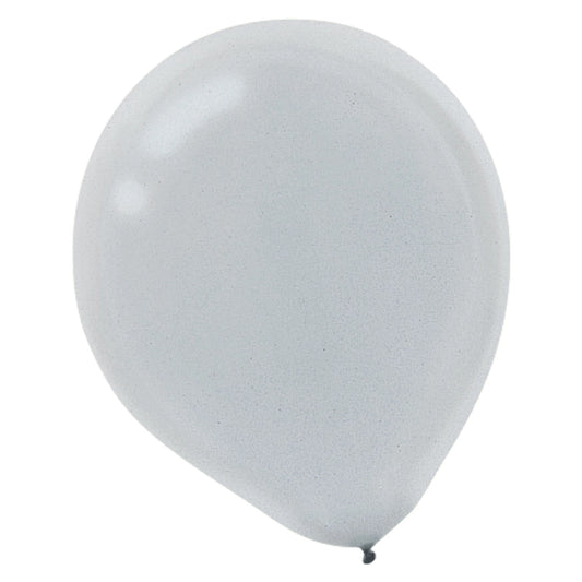 Silver Pearlized Latex Balloons - Bulk