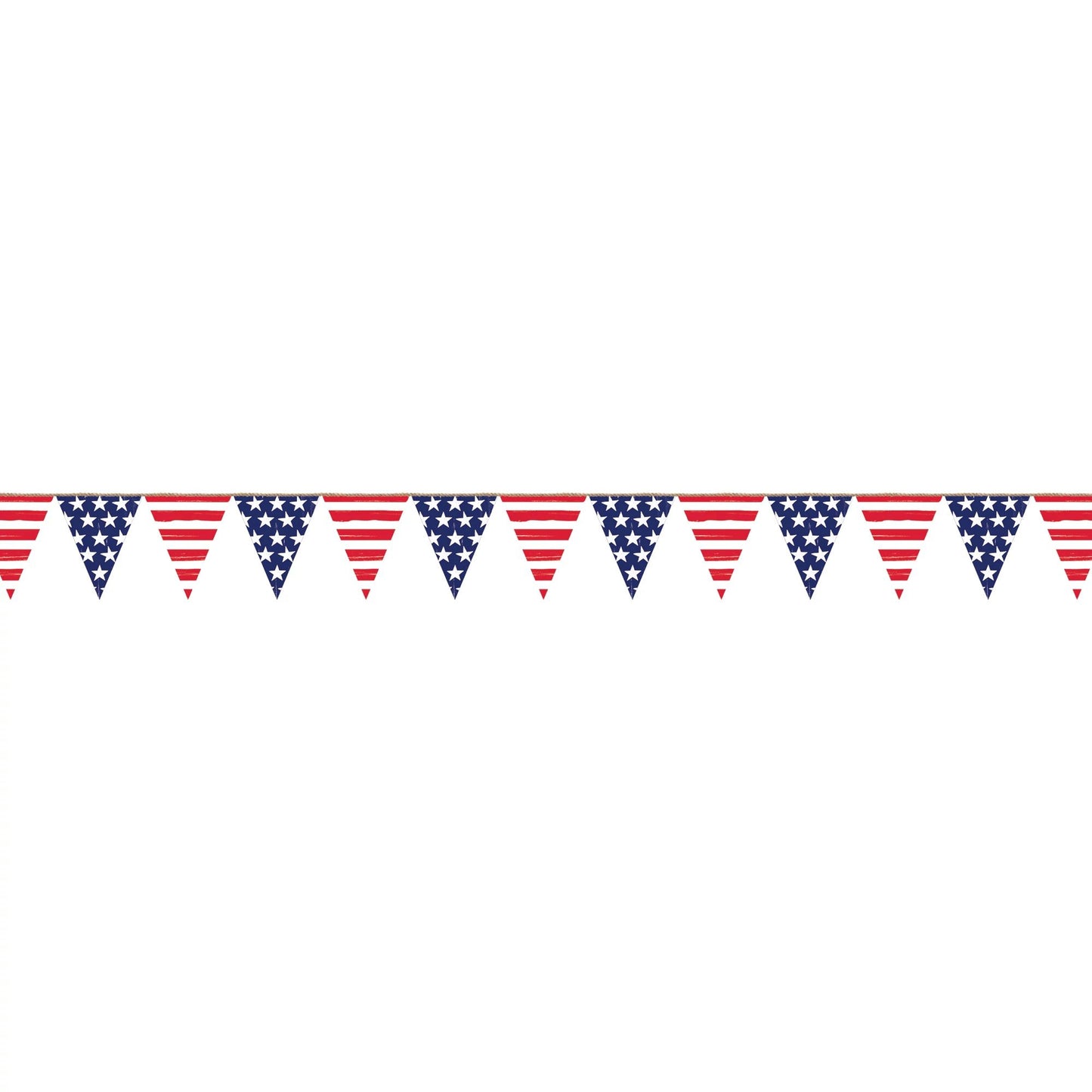 Stars and Stripes Plastic Pennant Banner, 1ct