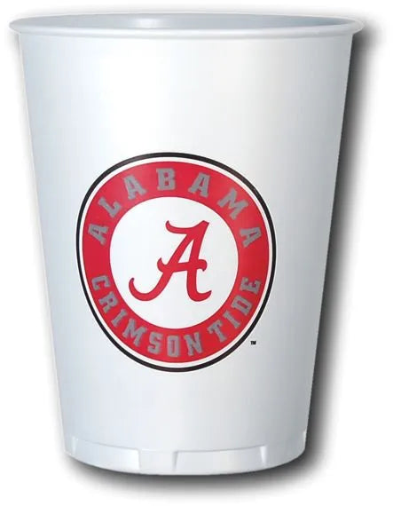 Vasos de plástico de 16 oz de la Universidad de Alabama, 8 unidades