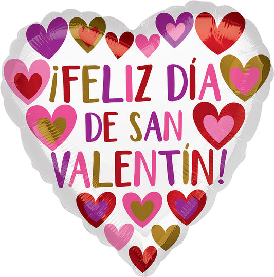 Feliz Dia San Valentin 17" Foil Balloon, 1ct