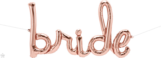 Script Rose Gold Bride 33" Foil Balloon, 1ct