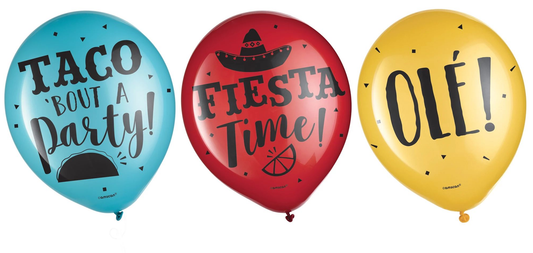 Globos de látex estampados Fiesta