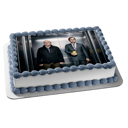 Better Call Saul Mike Ehrmantraut Saul Goodman Elevator Edible Cake Topper Image ABPID27063