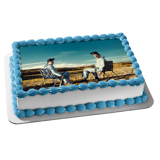 Breaking Bad Walter White Jesse Pinkman Respirators Edible Cake Topper Image ABPID27079