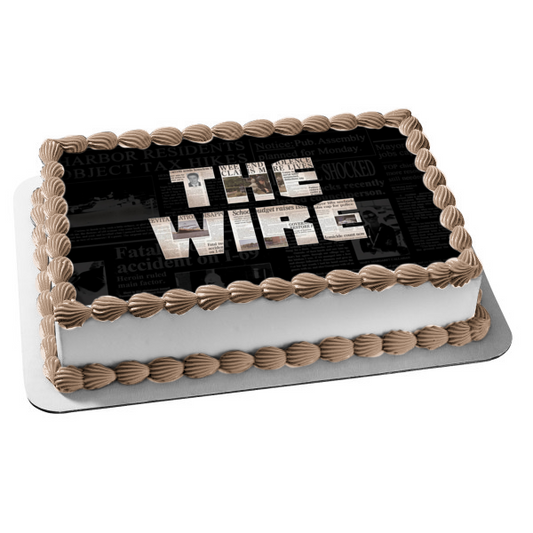 The Wire Newspaper Clippings Background Edible Cake Topper Image ABPID27098