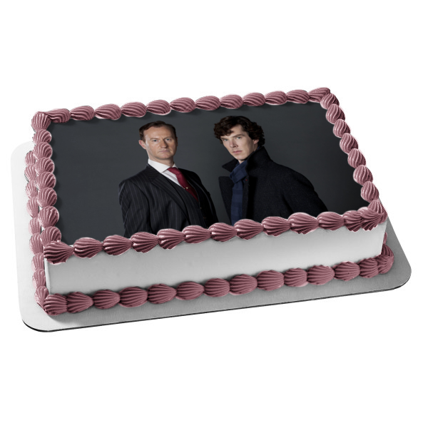 Sherlock Sherlock Holmes Mycroft Holmes Fondo gris Imagen comestible para decoración de tarta ABPID27128 