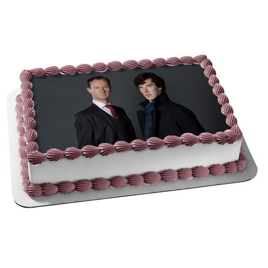 Sherlock Sherlock Holmes Mycroft Holmes Grey Background Edible Cake Topper Image ABPID27128