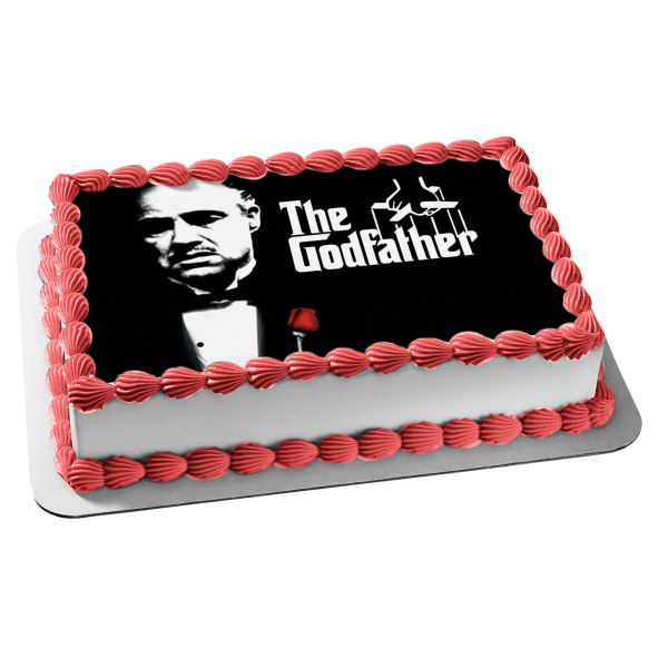 The Godfather Vito Corleone Black and White Red Rose Puppeteer Strings Edible Cake Topper Image ABPID27132