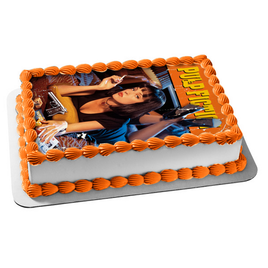 Pulp Fiction Mia Wallace - Decoración comestible para tarta con diseño de pistola 