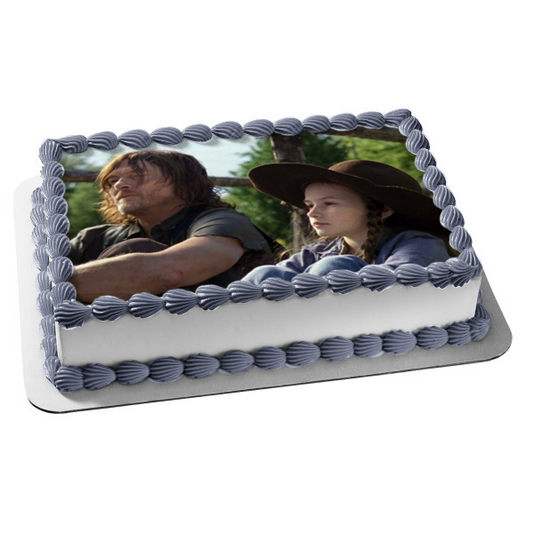 The Walking Dead Daryl Dixon Judith Edible Cake Topper Image ABPID27279