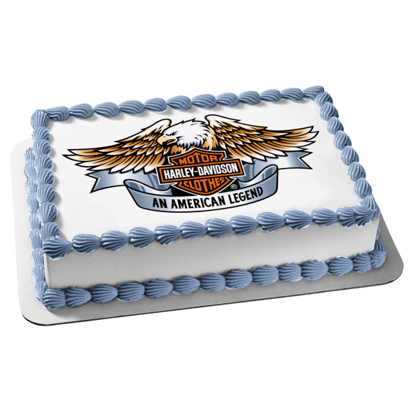 Harley Davidson Logo Eagle an American Legend Edible Cake Topper Image ABPID27289