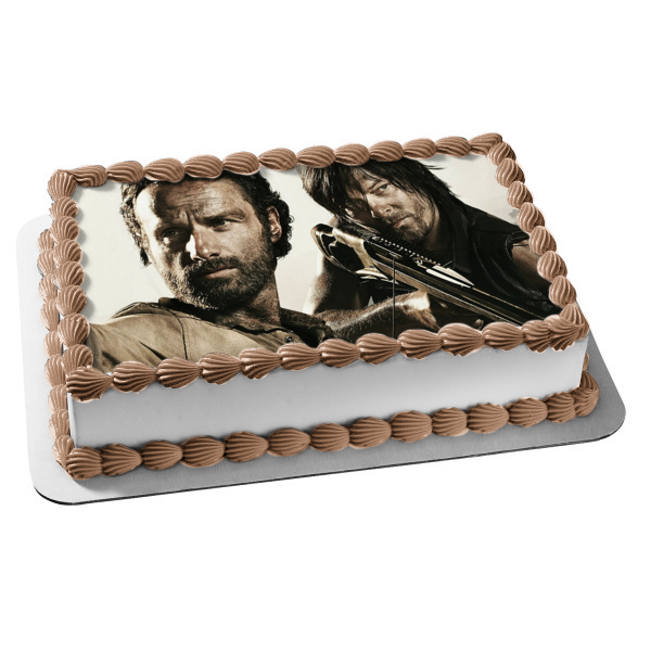 The Walking Dead Rick Grimes Daryl Dixon #2 Edible Cake Topper Image ABPID09036