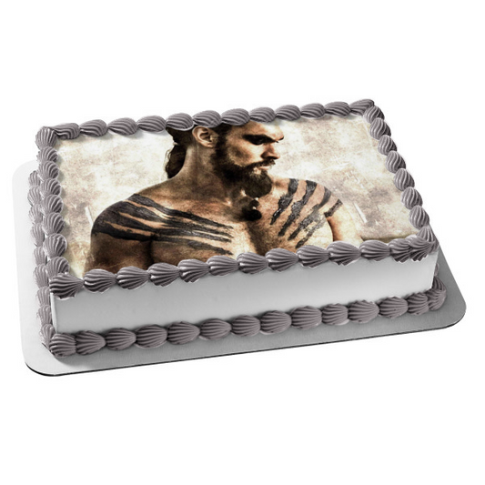 Game of Thrones Khal Drogo Chieftain of Dothraki Khalasar Edible Cake Topper Image ABPID26943