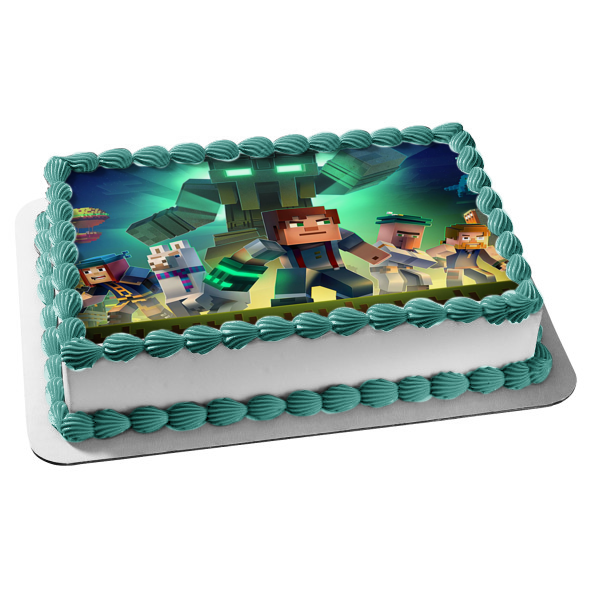 Imagen de adorno comestible para tarta de Minecraft Story Mode, segunda temporada, aspectos variados, ABPID27294 