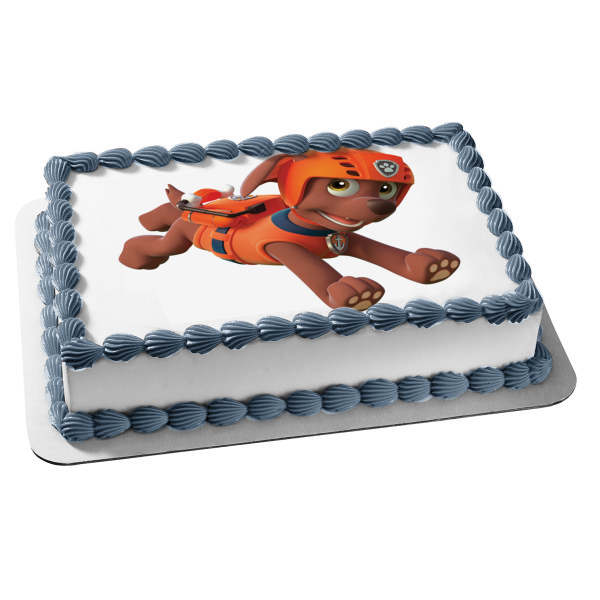 Paw Patrol Zuma Running Helmet Edible Cake Topper Image ABPID27247