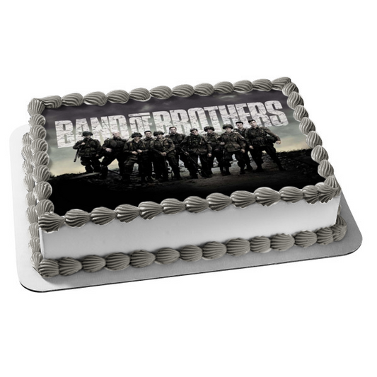 Band of Brothers Various Soldiers Black and White Edible Cake Topper Image ABPID27117