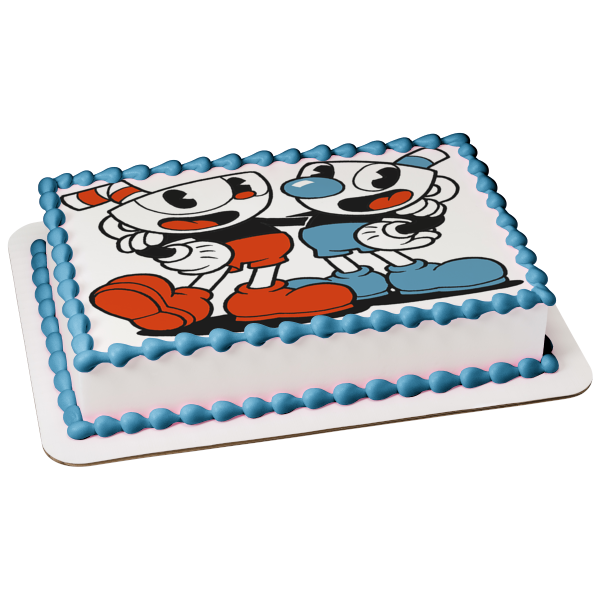 Cuphead and Mugman Edible Cake Topper Image ABPID50303