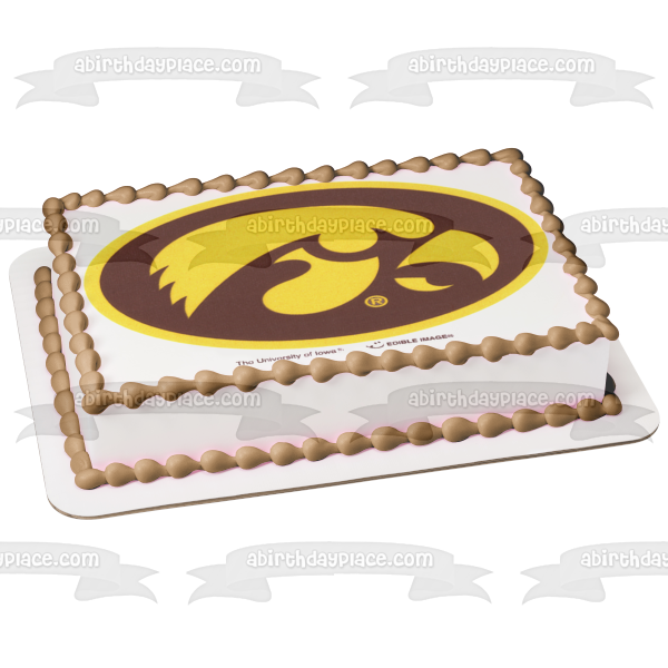 Imagen comestible para tarta con logotipo de la Universidad de Iowa Hawkeyes NCAA ABPID07734 