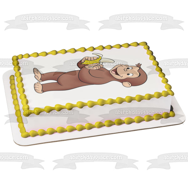 Curious George Banana Edible Cake Topper Image ABPID08510