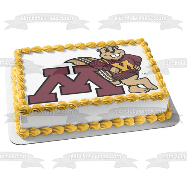 Imagen comestible para decoración de tarta con el logotipo de los Gophers de la Universidad de Minnesota ABPID09870 