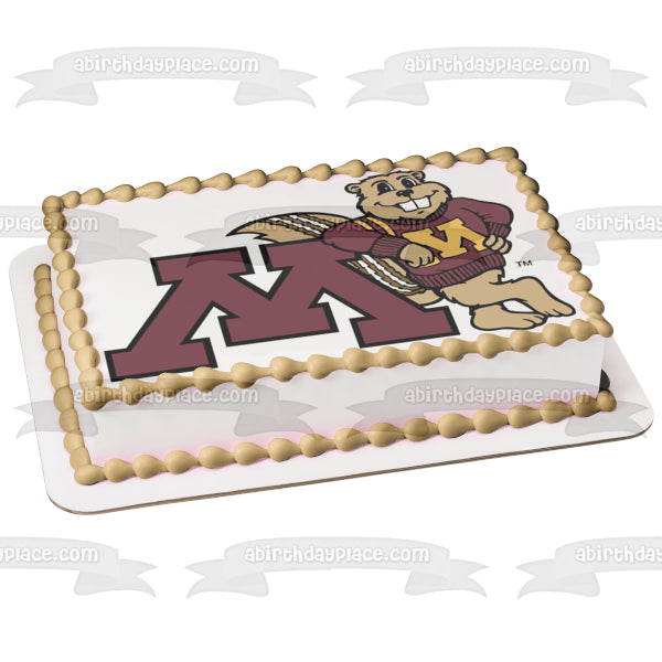 Imagen comestible para decoración de tarta con el logotipo de los Gophers de la Universidad de Minnesota ABPID09870 