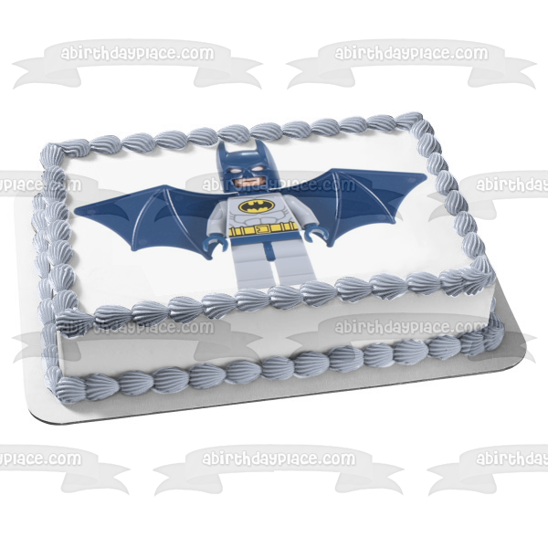 Figura decorativa comestible para tarta con alas extendidas del superhéroe Batman de LEGO DC Comics, imagen ABPID12298 