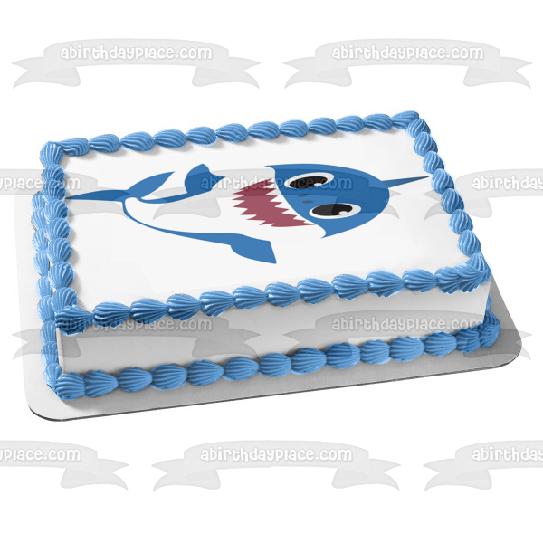 Baby Shark Blue Baby Shark Edible Cake Topper Image ABPID50977