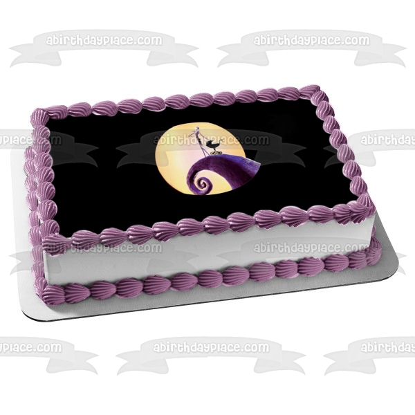 Nightmare Before Christmas Jack Skellington and a Baby Carriage Edible Cake Topper Image ABPID07202