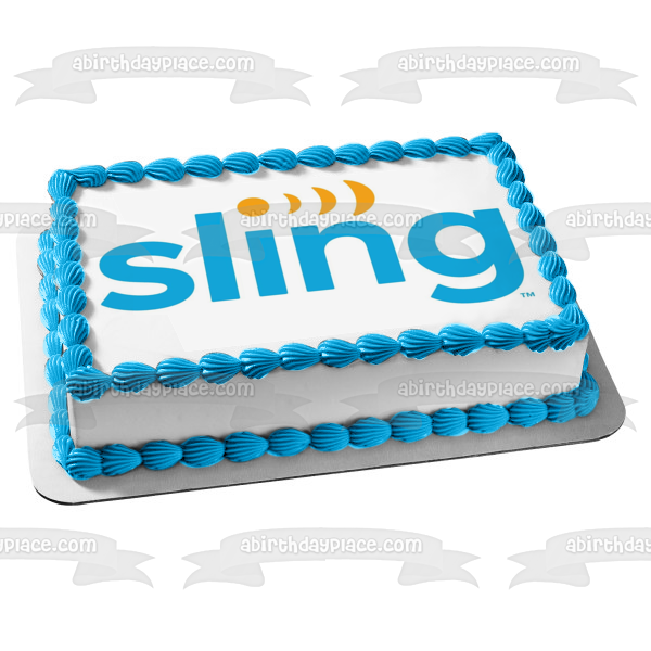 Adorno comestible para tarta con logotipo de Sling, imagen ABPID51312 