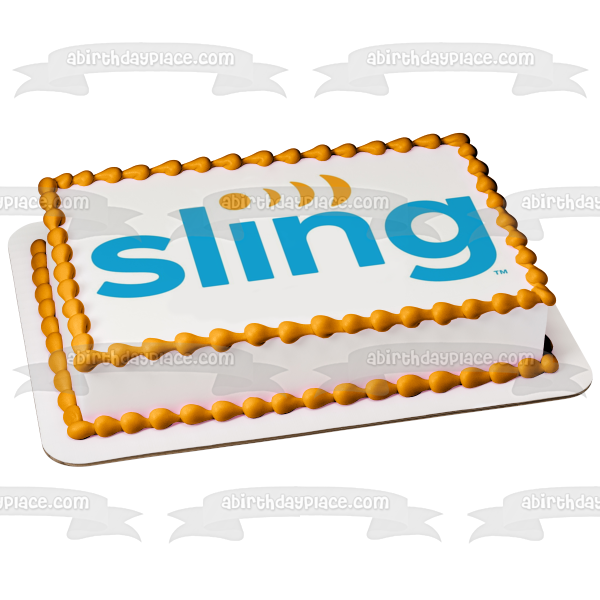 Adorno comestible para tarta con logotipo de Sling, imagen ABPID51312 