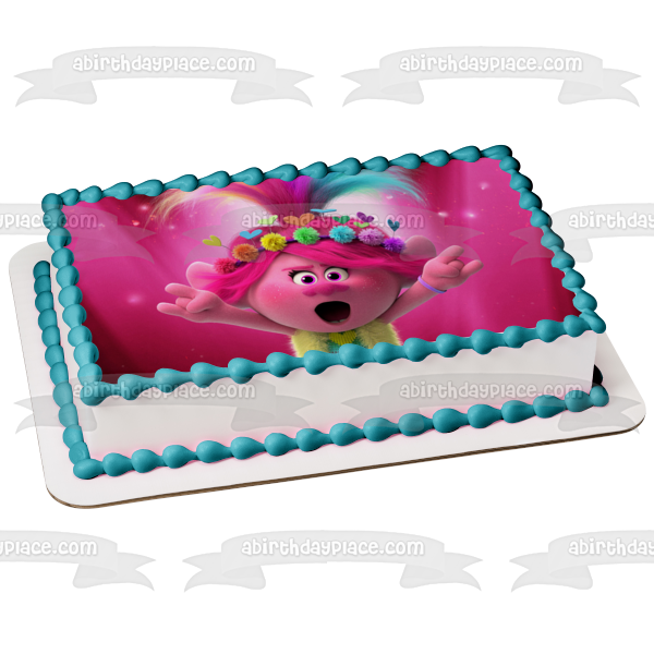 Imagen comestible para decoración de tarta Trolls World Tour Queen Poppy ABPID51320 