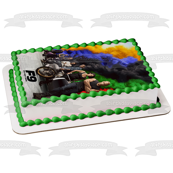 F9 Fast and Furious 9 Vin Diesel Cars Racing Imagen comestible para decoración de tarta ABPID51398 