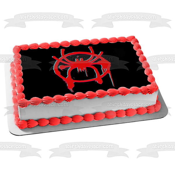 Imagen comestible para decoración de tarta con el logotipo de Graffiti de Spider-Man Miles Morales ABPID50439 