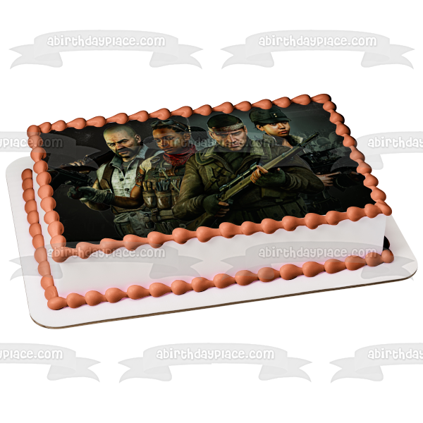 Decoración comestible para tarta con diseño de Zombie Army 4 Dead War Karl Shola Jun Boris ABPID51912 