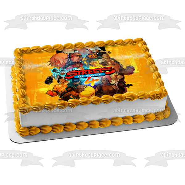 Imagen de decoración comestible para tarta de Streets of Rage 4 Blaze Axel Catherine Carlos ABPID51935 