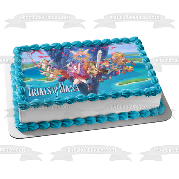 Trials of Mana Charlotte Hawkeye Angela Duran Kevin Riesz Imagen comestible para decoración de tarta ABPID51938 