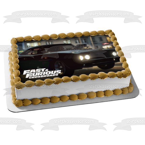 Decoración comestible para tarta con diseño de coche de carreras de Dominic Toretto de Fast and Furious Crossroads ABPID51958 