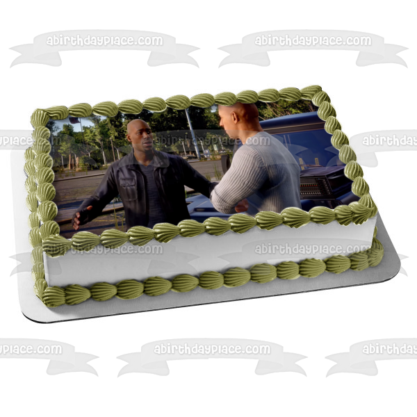 Decoración comestible para tarta de Fast and Furious Crossroads Dominic Toretto Roman Pearce Imagen ABPID51960 