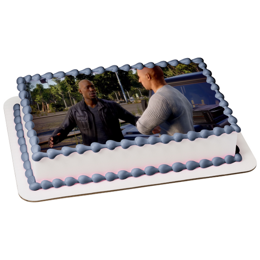 Fast and Furious Crossroads Dominic Toretto Roman Pearce Edible Cake Topper Image ABPID51960