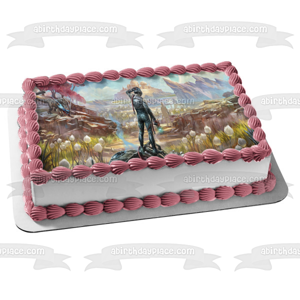 Imagen comestible para tarta de The Outer Worlds Game Scene Valley Monster Horizon ABPID51963 