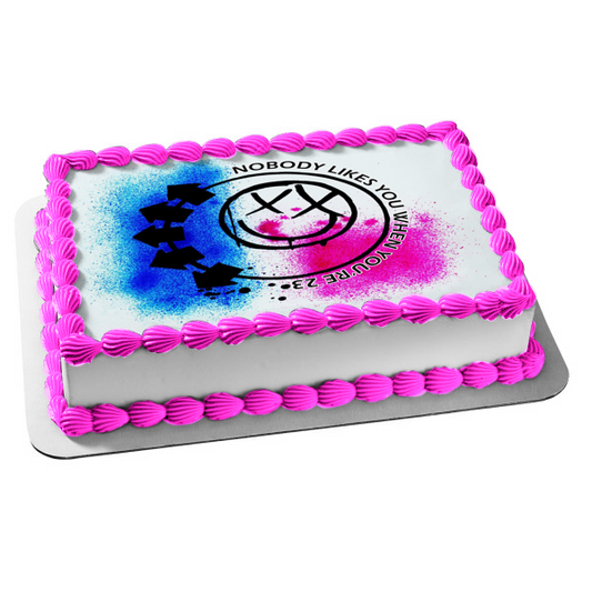 Nobody Likes You When You're 23 Blink 182 Logo Funny Birthday Edible Cake Topper Image ABPID51983