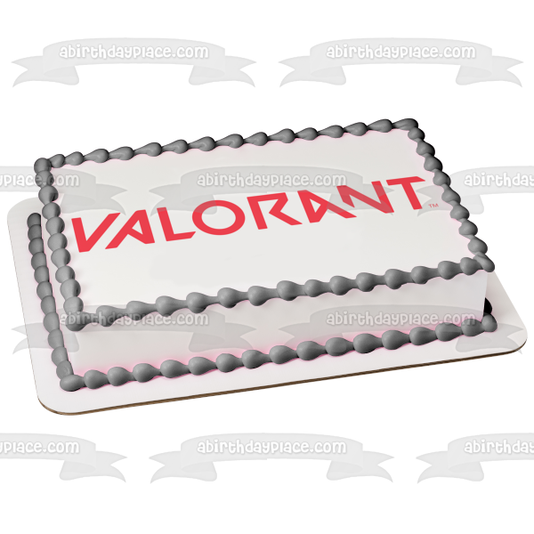 Imagen comestible para decoración de tarta con el logotipo del juego Valorant ABPID51724 